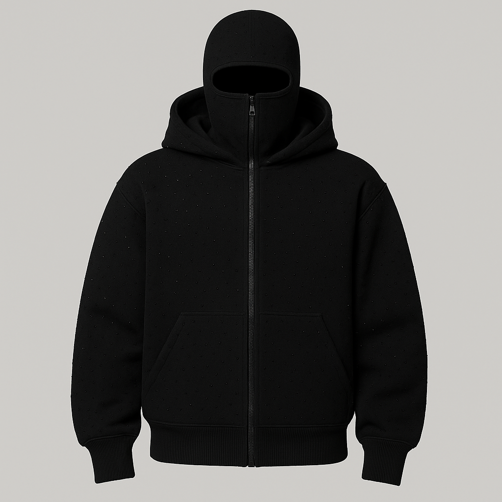 Rhinestone Ski Mask Hoodie
