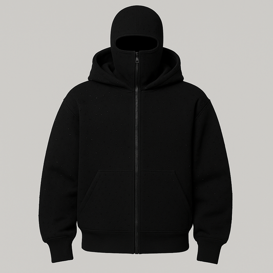 Rhinestone Ski Mask Hoodie